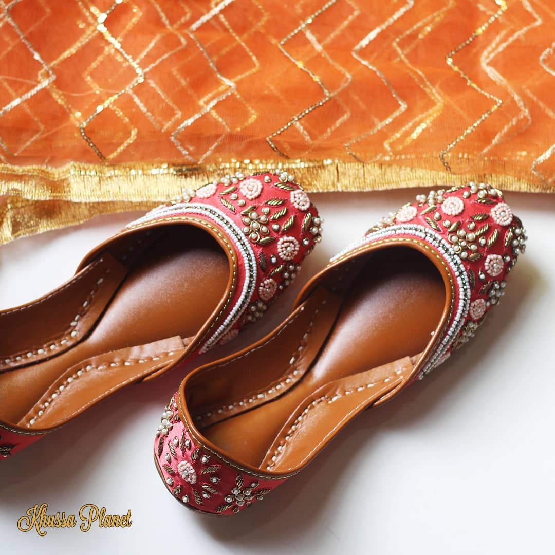 Handcrafted Pearl Dabka Work