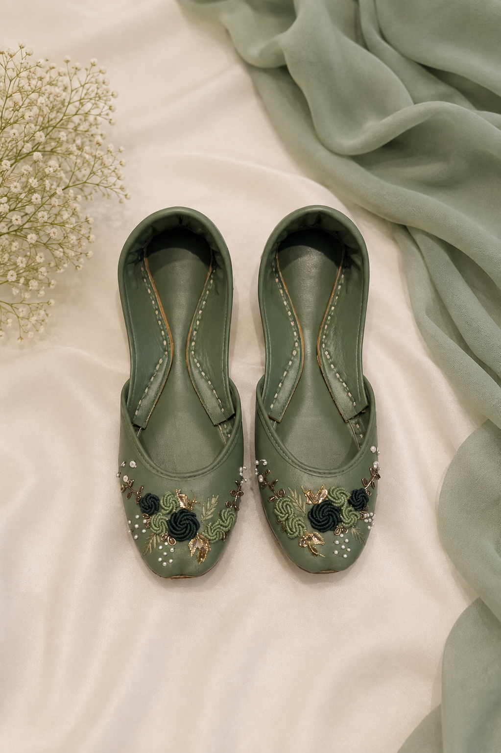 Spring floral (green)
