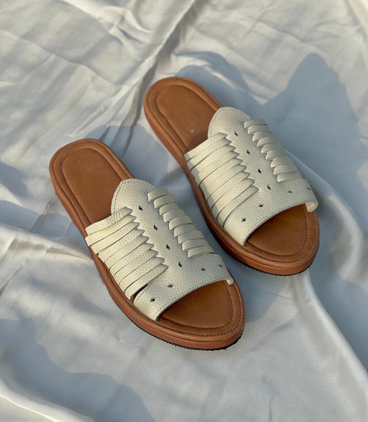 Elegant White Comfort Slides for Women