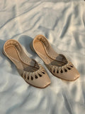 Badam Cutwork Khussa — Cream