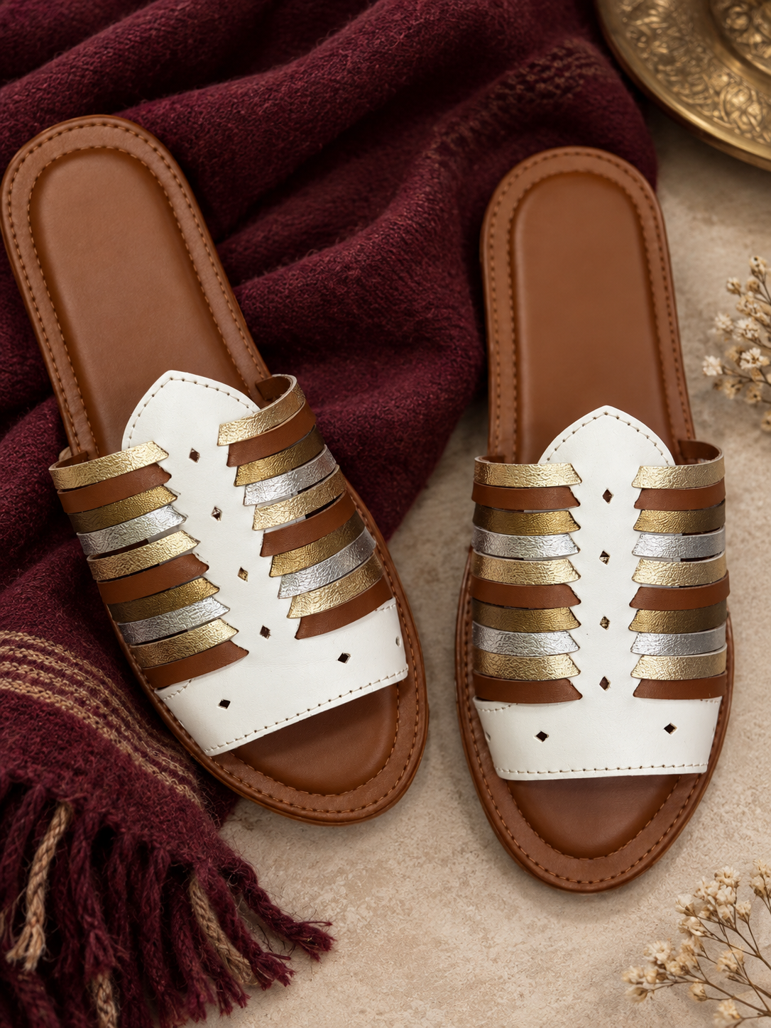 Breezerow Slides — White Multi-Color