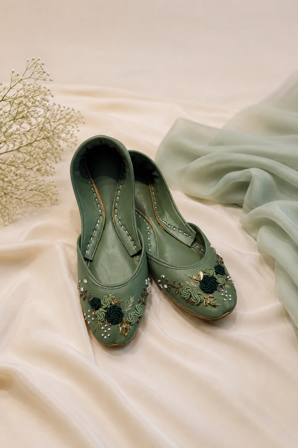 Spring floral (green)